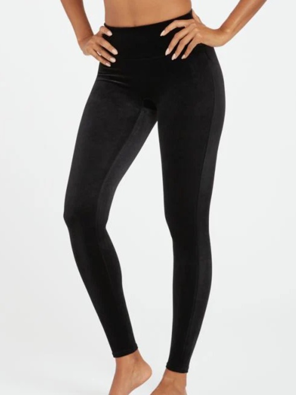 Spanx High-Rise Black Velvet Leggings